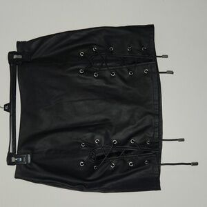 AKIRA Black Lace-Up Mini Skirt